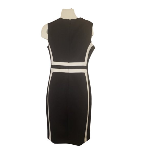 Scuba Sheath Black & White Sleeveless Casual/Party Dress - Picture 2 of 3
